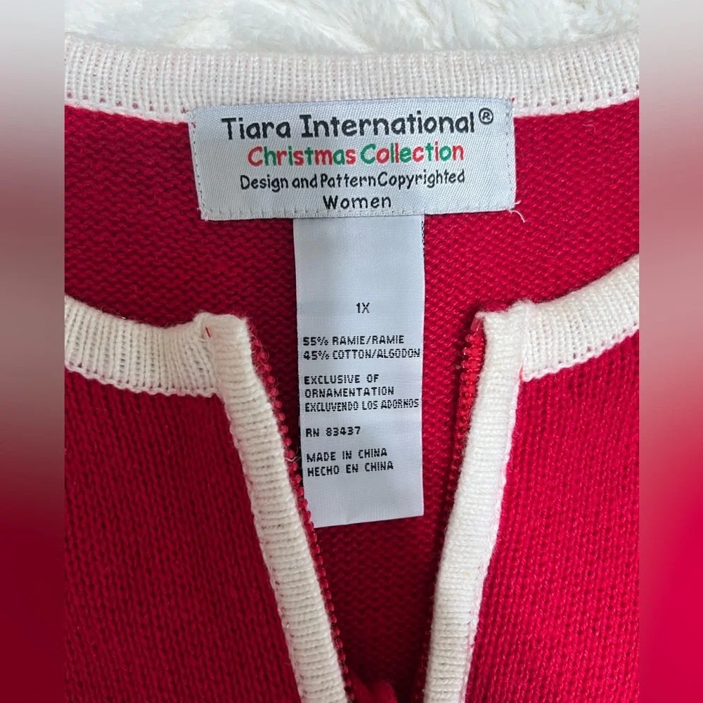 Vintage Tiara International Christmas Collection Stocking Cardigan Sweater XL - Picture 8 of 9